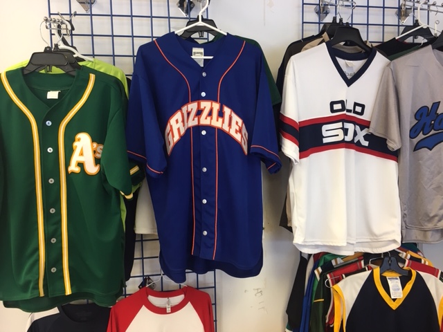 Baseball Jersesy in our showroom